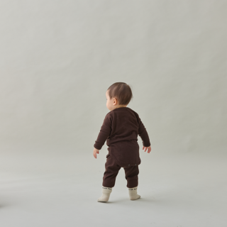 MOUN TEN. / wool rib longsleeve(for baby) / chocolate