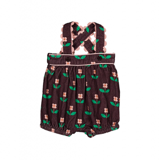 hello Simone / Balloon Baby short overall / Flora Chocolate