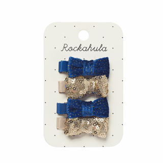 Rockahula Kids / Sequin and Velvet Mini Bow Clip Set / GOLD