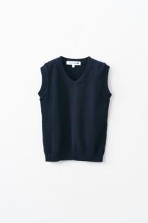 綿ウォッシャブルニットベスト丸首 - AzuriteStyle「アジュ