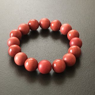 ピンクアイボリーの数珠ブレスレット（木珠，12mm珠）
