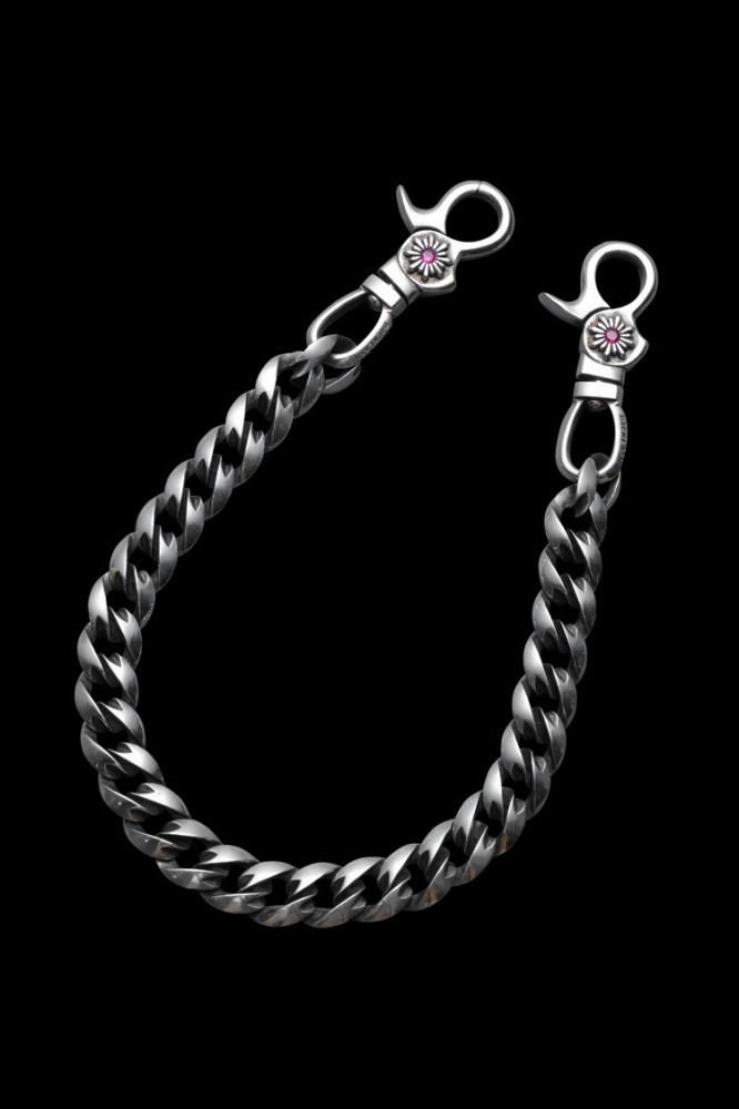 美品 SILVER925+RUBY CLASSIC WALLET-CHAIN