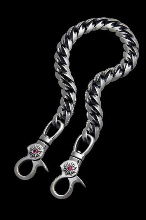 SILVER925+RUBY CLASSIC WALLET-CHAIN - BACKLASH バック SILVER925+RUBY CLASSIC WALLET-CHAIN - BACKLASH バック