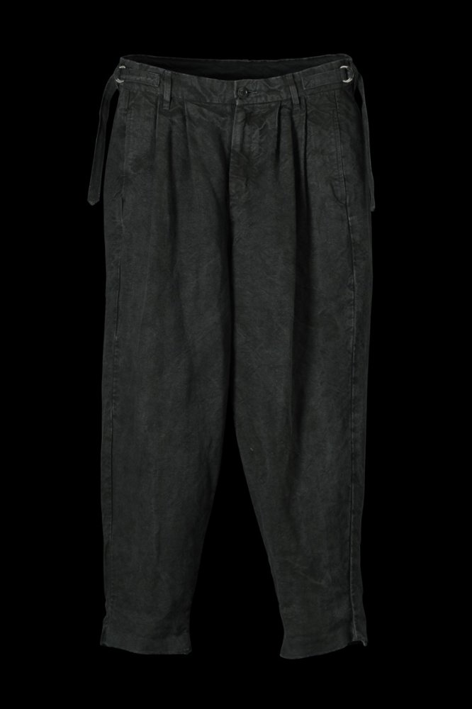 LINEN CANVAS “GARMENT-NATURAL DYED” TAPERED PANTS