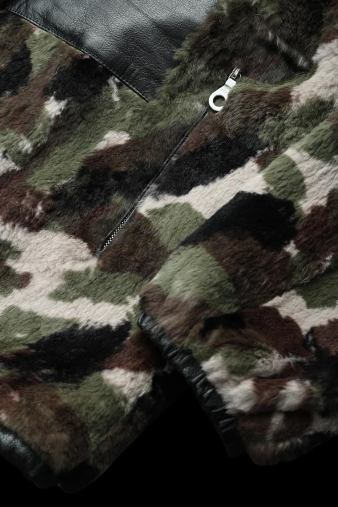RABBIT FUR + NYLON REVERSIBLE JACKET - BACKLASH バック RABBIT FUR + NYLON REVERSIBLE JACKET - BACKLASH バック