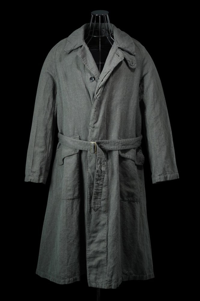 WOOL-COTTON LINEN TWILL “GARMENT-NATURAL DYED II” + ELECTRIC HEATING LINING OVERCOAT