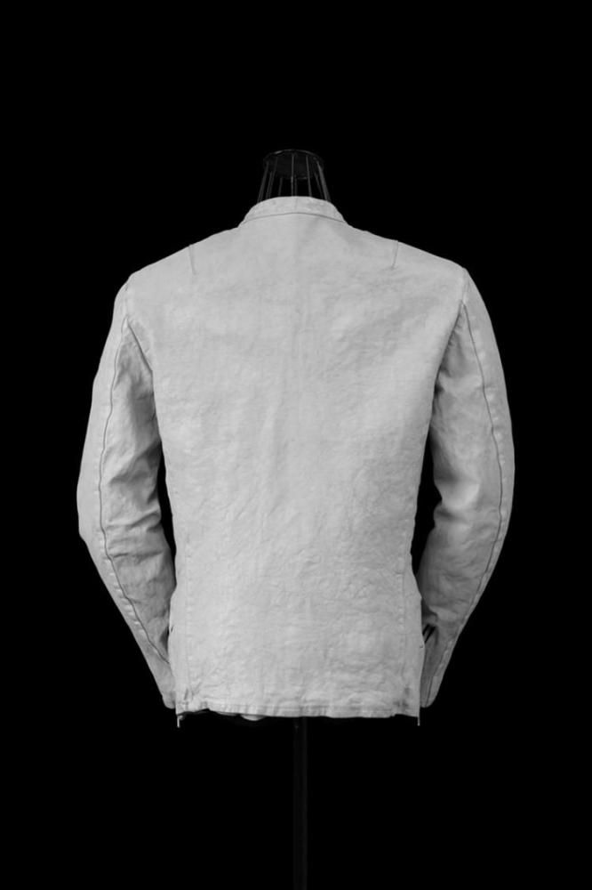 バックラッシュのスエードジレ JAPAN CALF NATURAL DYED “GARMENT-WASH” HOODED RIDERS