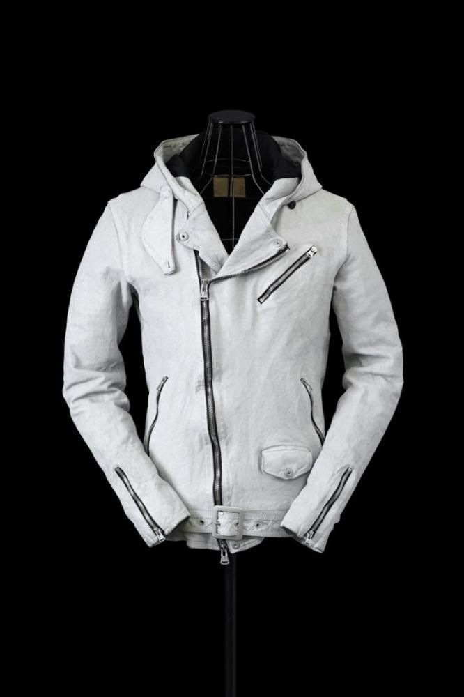 JAPAN CALF NATURAL DYED GARMENT-WASH HOODED RIDERS