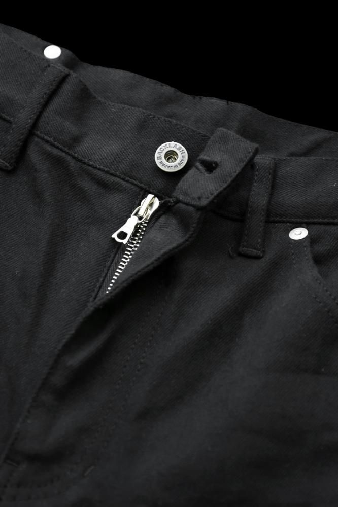 13oz STRETCH DENIM SHIN KURO/BLACK LEATHER KNEE PADS “SEMI 13oz STRETCH DENIM SHIN KURO/BLACK LEATHER KNEE PADS “SEMI