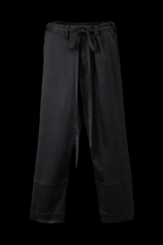 【年中無休】 STRETCH RAYON KNOT WAIST WIDE PANTS - BACKLASH バック パンツ