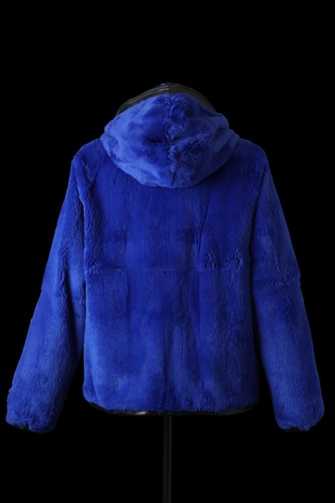 RABBIT FUR + NYLON REVERSIBLE HOODED BLOUSON - BACKLASH RABBIT FUR + NYLON REVERSIBLE HOODED BLOUSON - BACKLASH