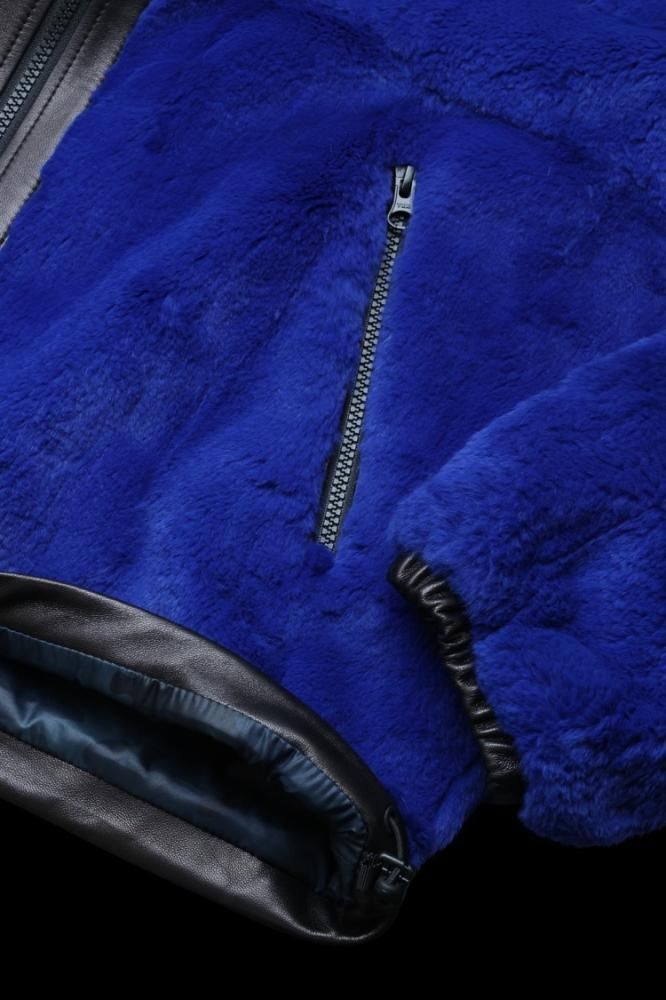RABBIT FUR + NYLON REVERSIBLE HOODED BLOUSON - BACKLASH RABBIT FUR + NYLON REVERSIBLE HOODED BLOUSON - BACKLASH