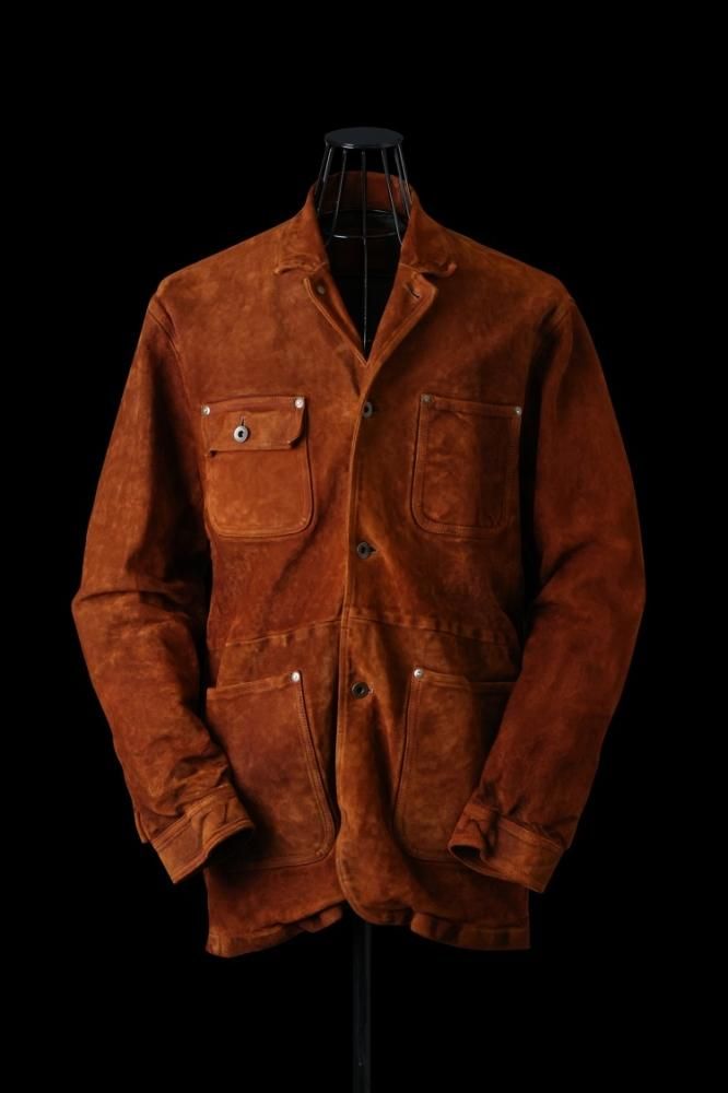 JAPAN CALF WET WHITE “GARMENT-DYED” COVERALL JACKET JAPAN CALF WET WHITE “GARMENT-DYED” COVERALL JACKET