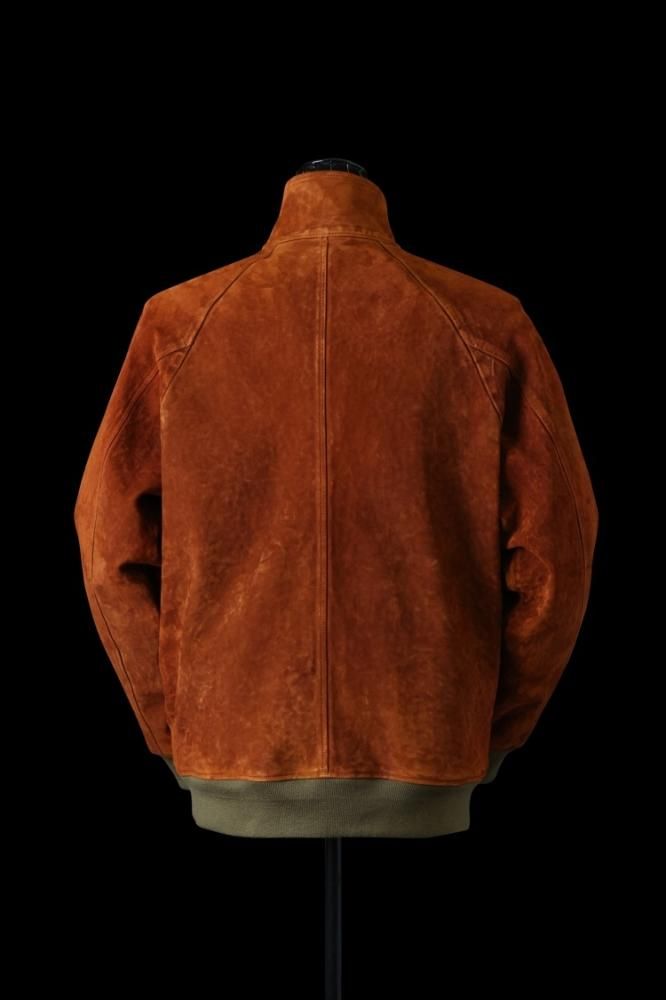 バックラッシュ スウェードレザージャケット JAPAN CALF WET WHITE “GARMENT-DYED” TANKERS JACKET
