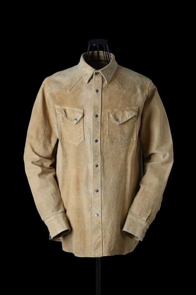 JAPAN CALF WET WHITE “GARMENT-WASH” SHIRT - BACKLASH バック JAPAN CALF WET WHITE “GARMENT-WASH” SHIRT - BACKLASH バック