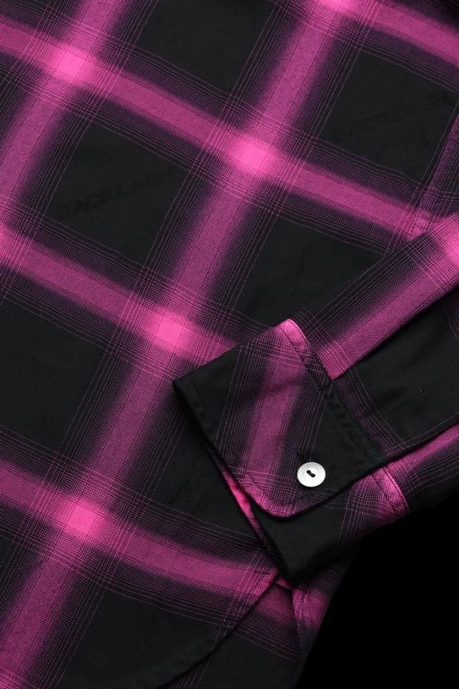 RAYON ORIGINAL OMBRE CHECK GARMENT-DYED SHIRT - BACKLASH RAYON ORIGINAL OMBRE CHECK GARMENT-DYED SHIRT - BACKLASH