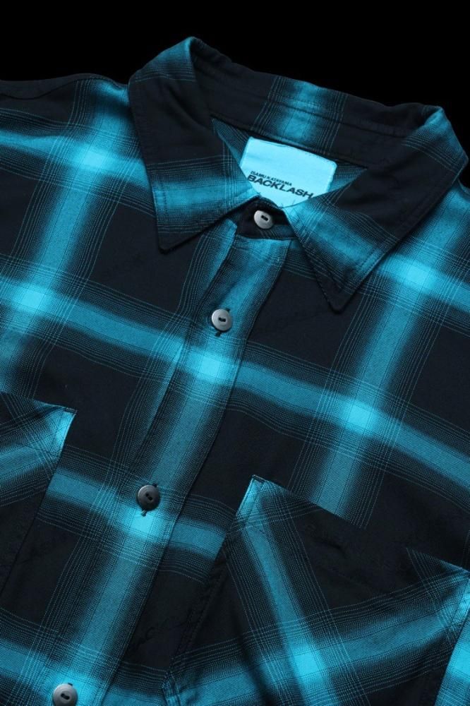 RAYON ORIGINAL OMBRE CHECK GARMENT-DYED SHIRT - BACKLASH RAYON ORIGINAL OMBRE CHECK GARMENT-DYED SHIRT - BACKLASH