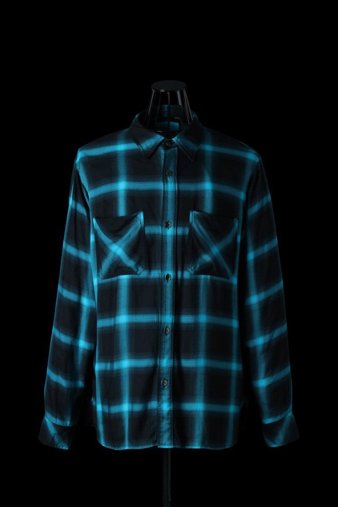 RAYON ORIGINAL OMBRE CHECK GARMENT-DYED SHIRT