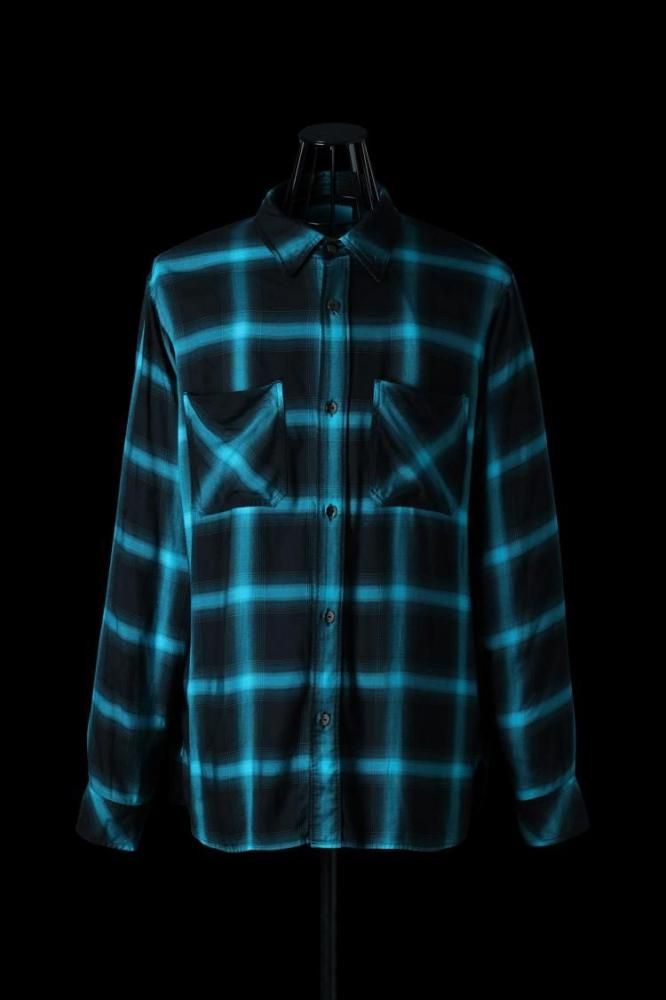RAYON ORIGINAL OMBRE CHECK GARMENT-DYED SHIRT