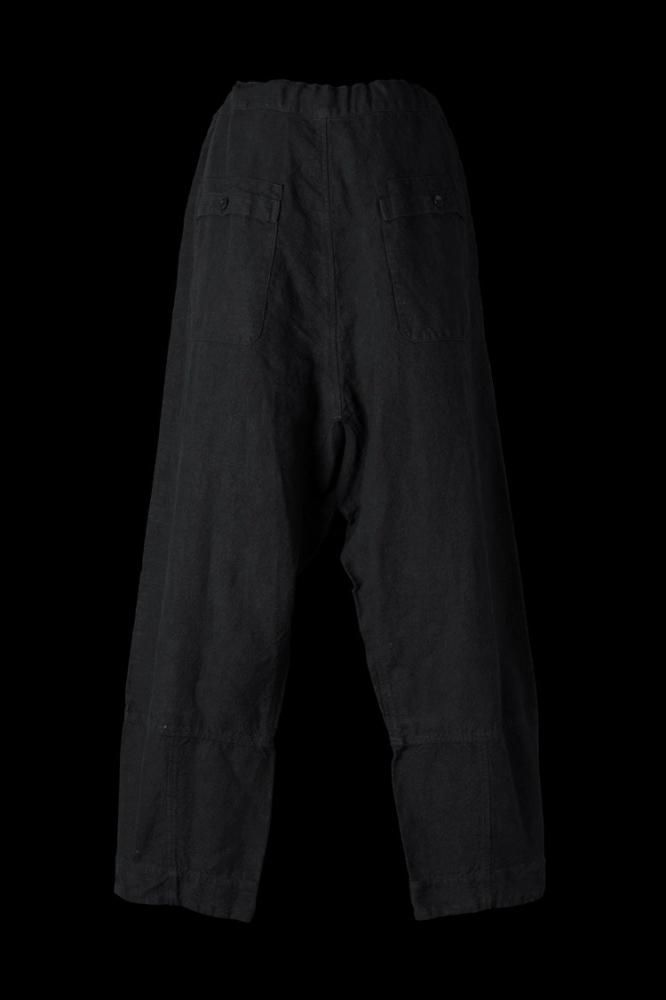 BACKLASH LINEN LONGCARDIGAN sizeM 黒 LINEN CANVAS “GARMENT-DYED” KNOT WAIST WIDE PANTS - BACKLASH
