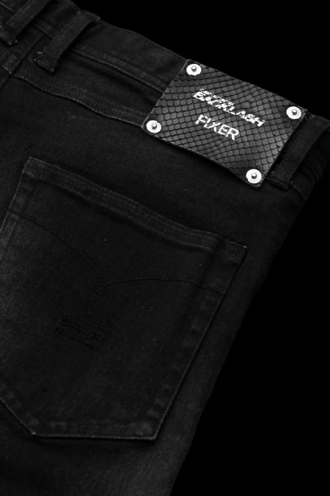 xx FIXER 9oz STRETCH BLACK DENIM SKINNY PANTS - BACKLASH xx FIXER 9oz STRETCH BLACK DENIM SKINNY PANTS - BACKLASH