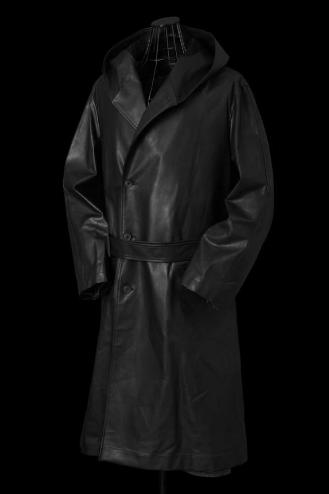 XX Yohji Yamamoto MONOCHROME LUXURY STEER 4BS HOODED COAT XX Yohji Yamamoto MONOCHROME LUXURY STEER 4BS HOODED COAT