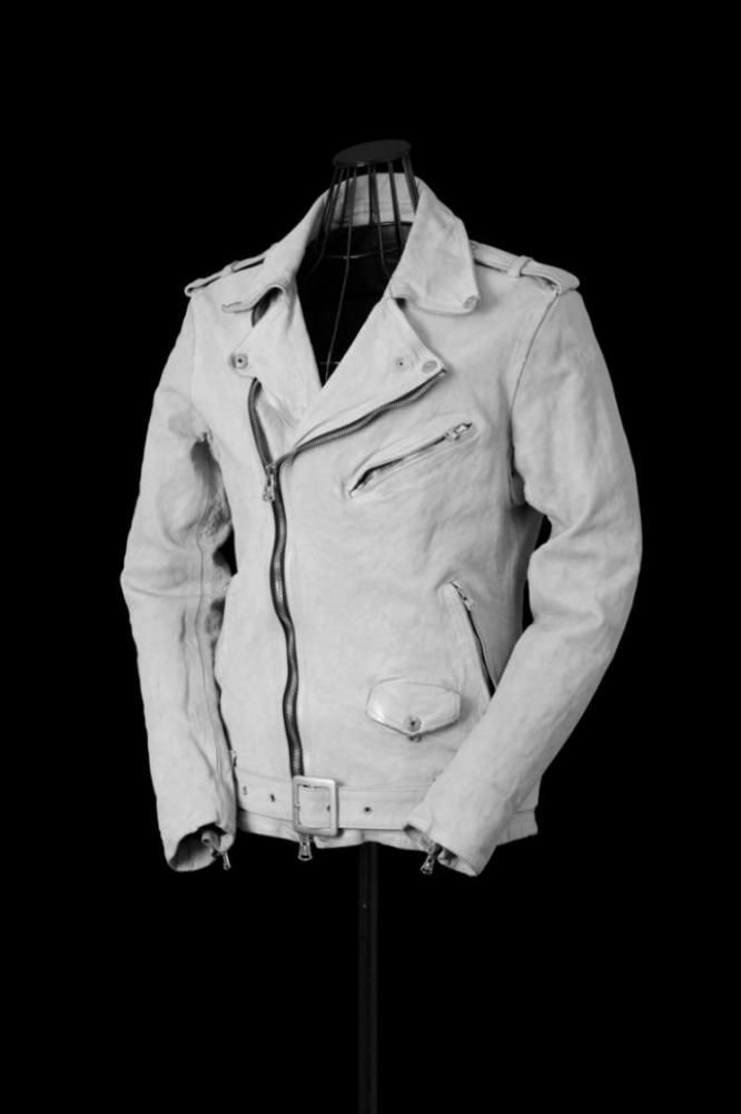 backlashジャパンカーフダブルライダースJAPAN CALF ISAMU KATAYAMA BACKLASH - JAPAN CALF NATURAL DYED “GARMENT