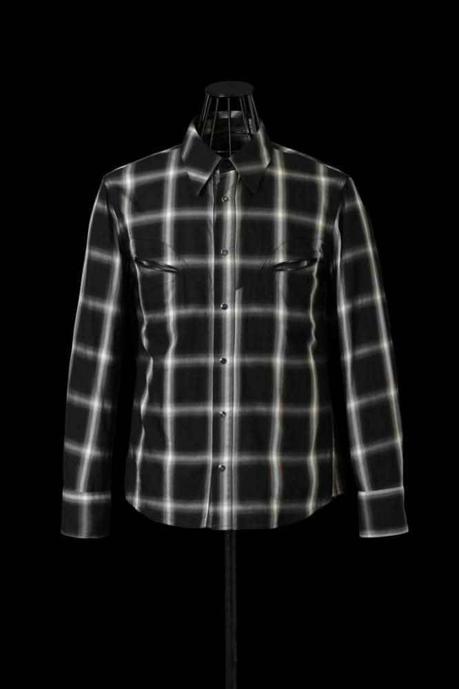 OMBRE CHECK WESTERN SHIRT GARMENT-WASH