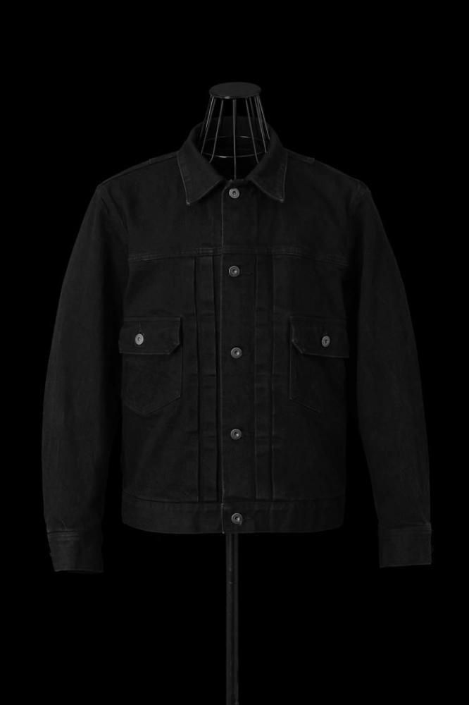 THE DENIM STRETCH SELVEDGE DENIM 2ND. JACKET “ONEWASH.BLACK THE DENIM STRETCH SELVEDGE DENIM 2ND. JACKET “ONEWASH.BLACK