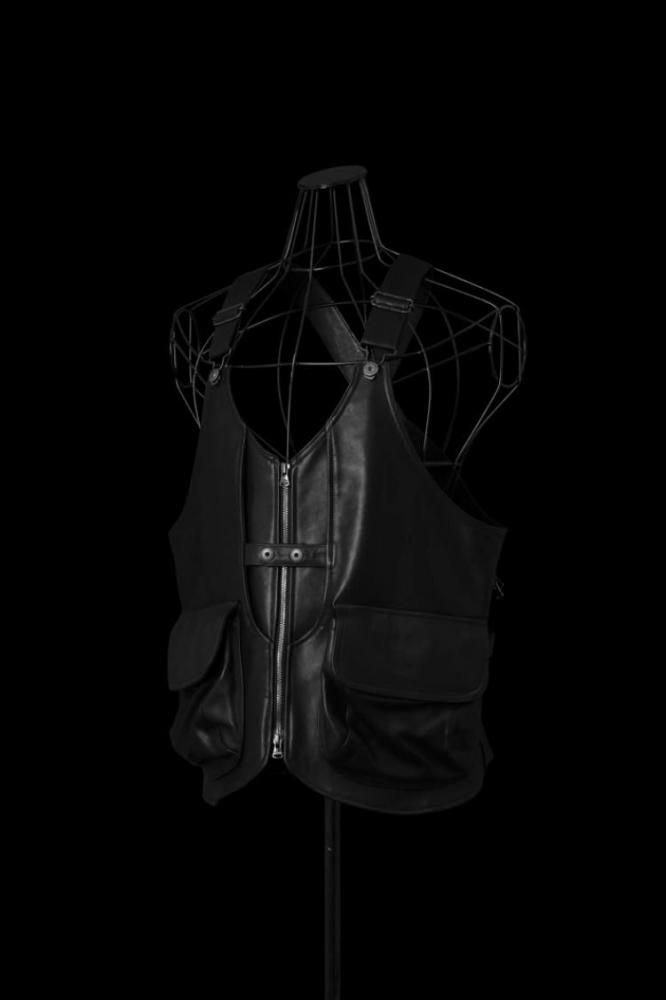 XX Yohji Yamamoto COW LEATHER DEEP-FRY TECH VEST - BACKLASH バック