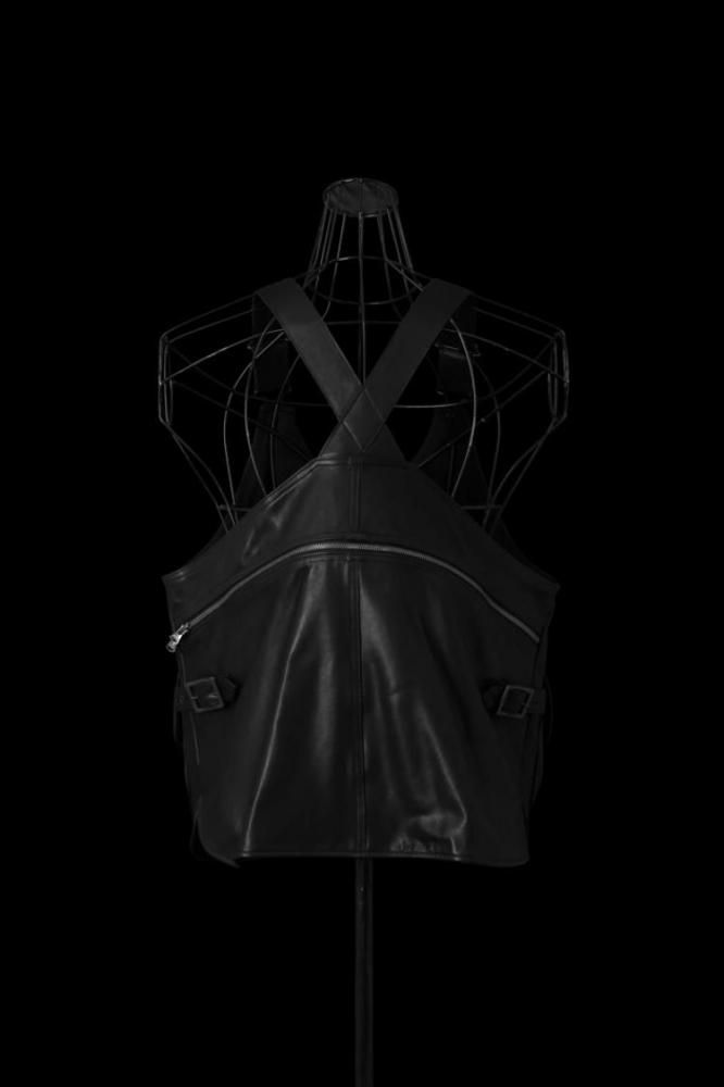 Yohji Yamamoto ×BACKLASH レザーベスト XX Yohji Yamamoto COW LEATHER DEEP-FRY TECH VEST - BACKLASH