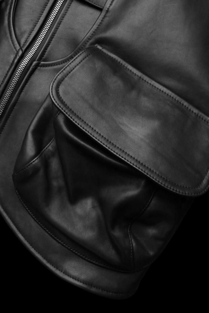 XX Yohji Yamamoto COW LEATHER DEEP-FRY TECH VEST - BACKLASH