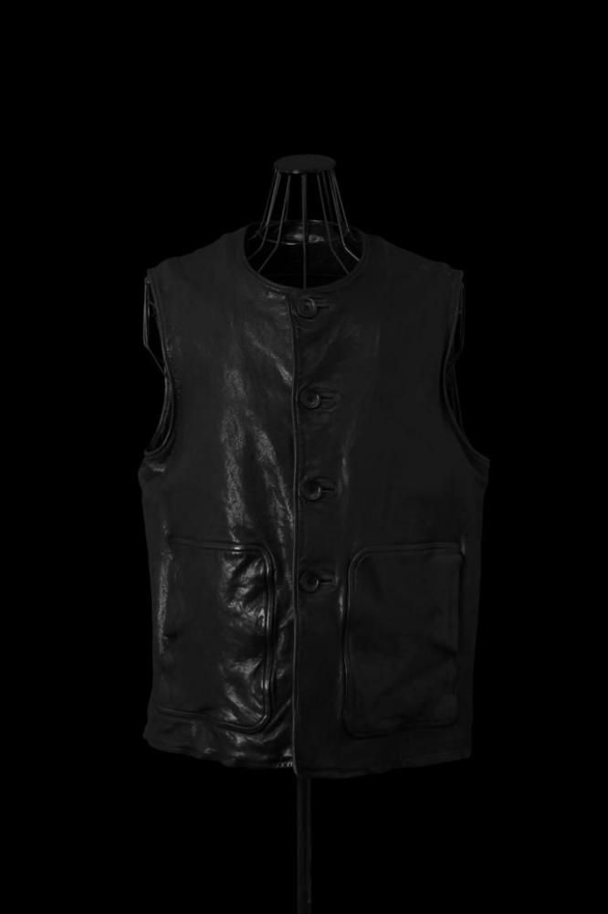JAPAN STEER WHITE+MIMOSA/TANNED GARMENT-DYED JERKIN VEST
