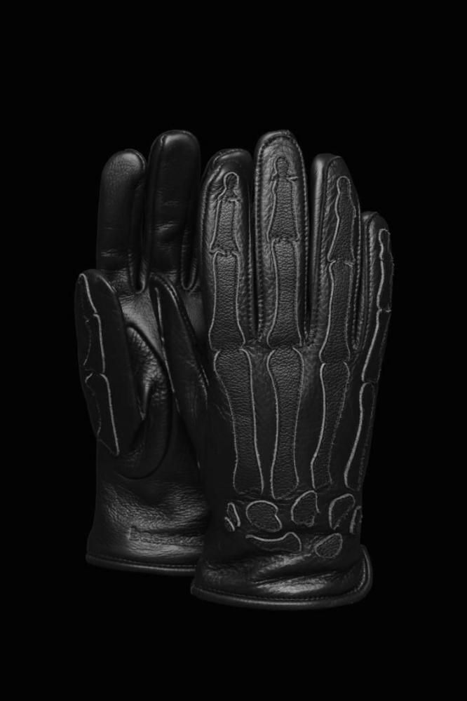 xx vanson BLACK BONE ROPER LEATHER GLOVE