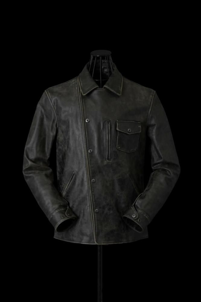 JAPAN HORSE CRACKING VINTAGE-FINISH DOUBLE-BREASTED BLOUSON