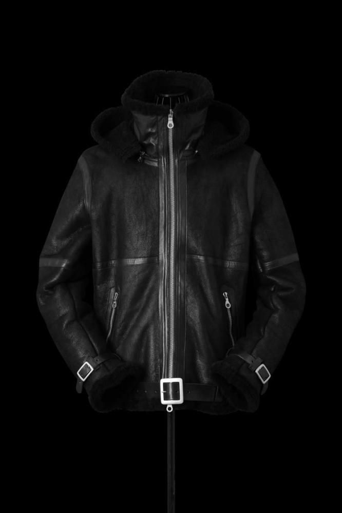 SPANISH MOUTON DETACHABLE HOODED RIDERS BLOUSON