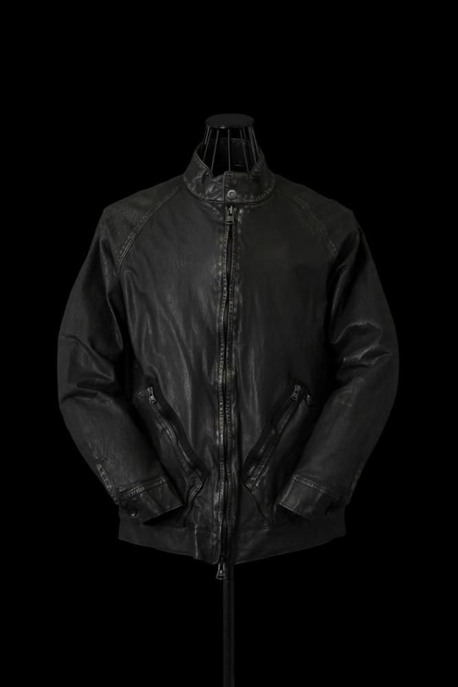 JAPAN STEER WHITE+MIMOSA/TANNED 0.6mm GARMENT-DYED+USED-PROCESSED DRIZZLER JACKET