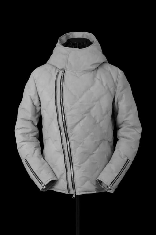 JAPAN STEER 0.6mm STITCH POLISH WHITE GOOSE DOWN HOODED BLOUSON W