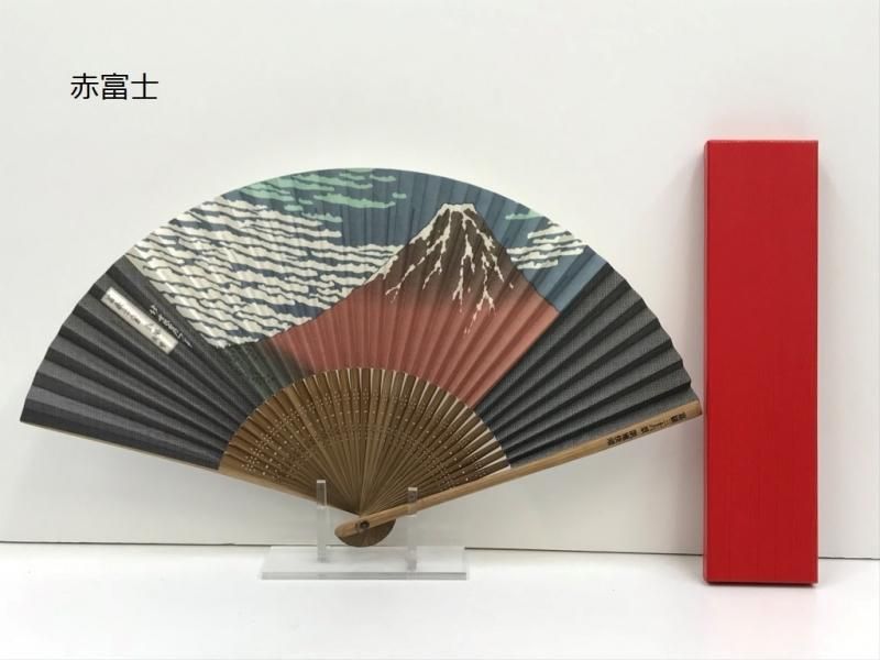 すみだ まち処オンラインショップ 漆紙化粧箱入り 北斎扇子
