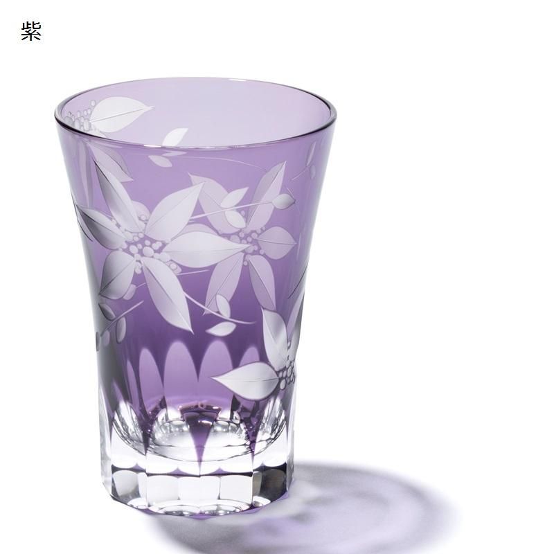 Amazon.co.jp: 蔵c8972レトロ 切子 花文 紫被せガラス コップ