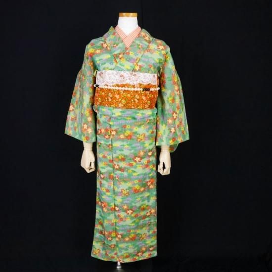 ウール着物セット 小花 アンティーク着物 Akarie