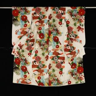 仕付け糸付き　セミアンティーク　昭和レトロ　女の子　子供着物　NO7 仕付け糸付き セミアンティーク 昭和レトロ 女の子 子供着物 NO7