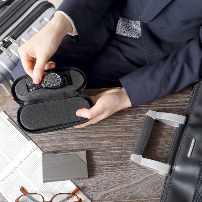 時計ケース 腕時計 携帯収納ケース 1本収納 4カラー ブラック ブルー