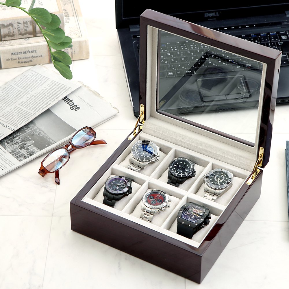 時計ケース 腕時計 収納ケース 6本収納 木製 高級ウォッチボックス 