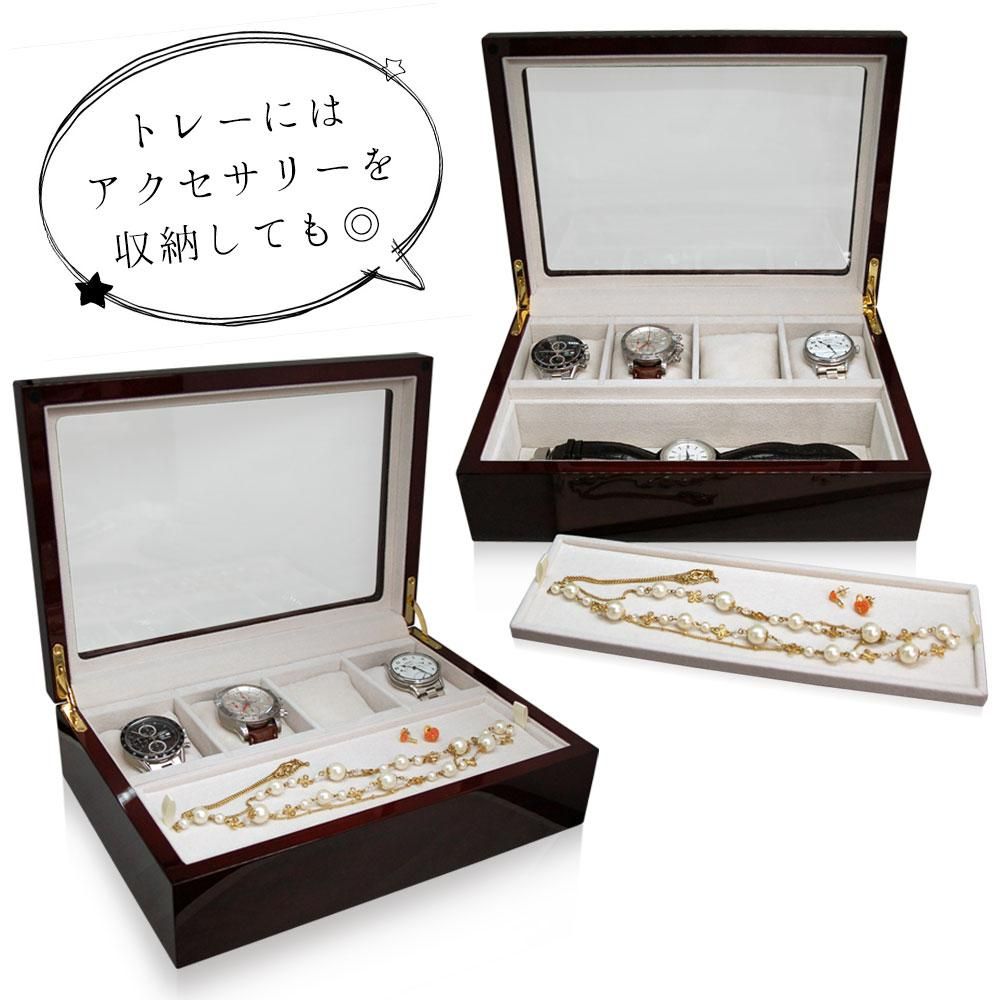 新品未使用】グレー5層鏡面蓋 大容量 ジュエス宝石時計