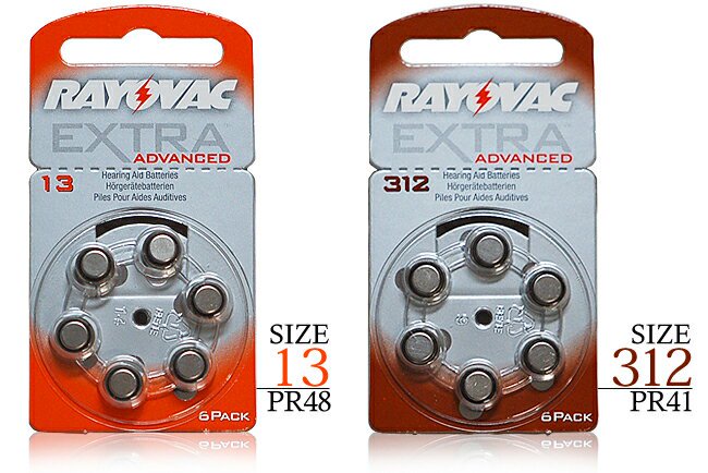 RAYOVAC レイオバック 補聴器用電池 6粒入 13 312 空気電池 空気亜鉛