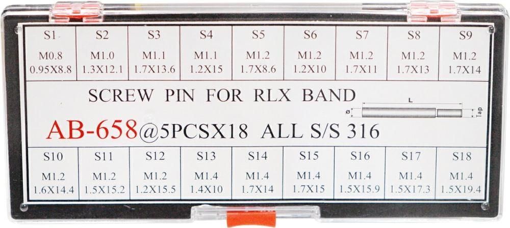メンズ時計用コマ　5駒セット　幅18mm MKS プラスチック駒 コマ 10個セット (明工舎 ネジ式挿入器用