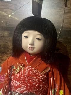 まあ可愛い　小さ目　古い市松人形　３５ｃｍ位　明治　大正　オープンマウス　人毛 まあ可愛い 小さ目 古い市松人形 35cm位 明治 大正 オープン