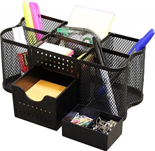 Black - DecoBros Desk Supplies Organiser Caddy