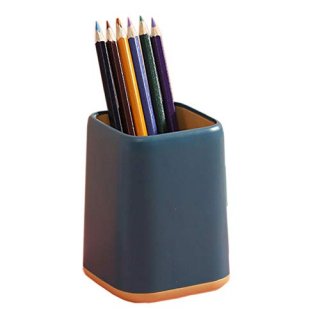 Desk Pen Holder Cute Two-Tone Pencil Cup Desk Organizer Makeup Brush Holder Dura